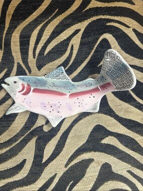 Handpainted Fish Shaped Ceramic Butter Dish